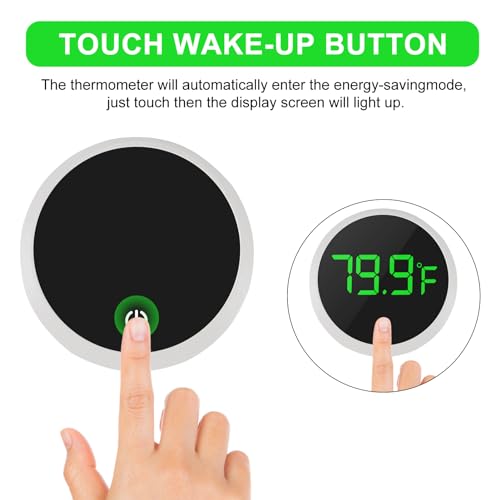 2PACK LED Aquarium Thermometer - 5S Refresh Speed Touch Screen Fish Tank & Terrarium Water Temperature Test Digital Thermometer - color: Round-White 2PCS