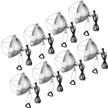 Macarrie 8 Pack Clamp Lamp Light with Aluminum Reflector, 6ft SPT-2 18awg Cord and Adjustable Stand Fixture, up to 150 Watt, E26 Socket, No Bulb (10.5 Inch) - size: 10.5 Inch
