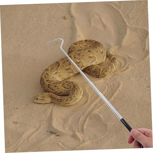 Stainless Steel Retractable Reptile Hook Professional Snake Catcher Tool for Safe Handling of Reptiles Lightweight and Portable for Snake Enthusiasts and Outdoor Adventures