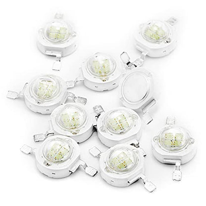 CHANZON 10 pcs High Power Led Chip 5W Green | (600mA - 700mA / DC 6V - 7V / 5 Watt) Super Bright Intensity SMD COB Light Emitter Components Diode Bulb Beads DIY Lighting - color: G) Green