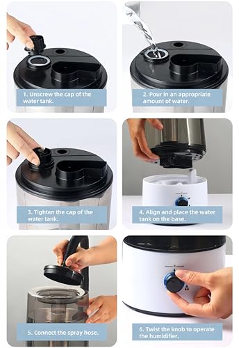 4L Reptile Humidifier Fogger, Cool Mist Humidifier for Plants, Grow Tent Terrarium Humidifier with Extended Hose, Adjustable Mister Fogger for Reptile Tank, Mushroom, Houseplants, Bedroom