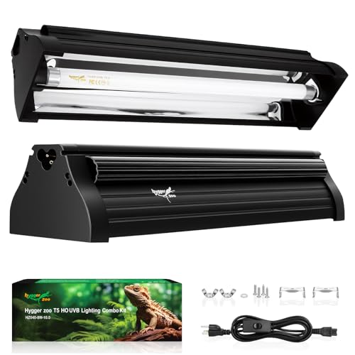 T5 UVB Reptile Light Fixture HO UVB Bulb Lighting Combo Kit 8W Reptile Light Bar Terrarium Hood 10.0 UVB Light Bulb Fluorescent Tube UVA UVB Desert Lamp for Bearded Dragon Tropical and Deserts - size: 8W-12.4IN