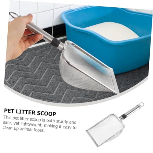 balacoo Reptile Litter Scoop Stainless Steel Sifting Shovel 1.5x1.5mm for Cat Litter and Small Pet Waste Cleaning in Terrariums and Indoor Use