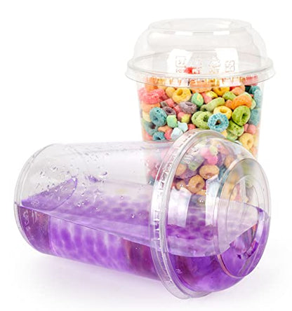Golden Apple, 32oz. Ultra Clear Recycled PET Plastic Round Deli Container and Dome Lid Combo - 15sets - size: 32oz & Dome lids