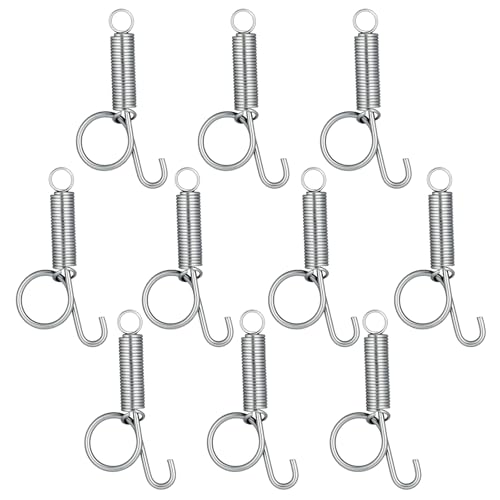 10 Pack Spring Cage Latch Door Spring Hook, Pet Door Latch Metal Finger Pet Cage Lock Wire Clips Rabbit Cages Accessories for Rabbit, Dog, Cat, Parrot, Guinea Pig, Small Animal Cages Doors (Large)