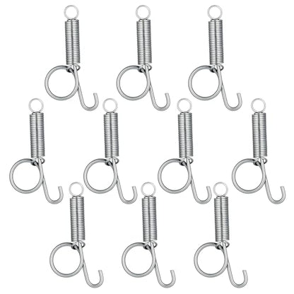 10 Pack Spring Cage Latch Door Spring Hook, Pet Door Latch Metal Finger Pet Cage Lock Wire Clips Rabbit Cages Accessories for Rabbit, Dog, Cat, Parrot, Guinea Pig, Small Animal Cages Doors (Large)