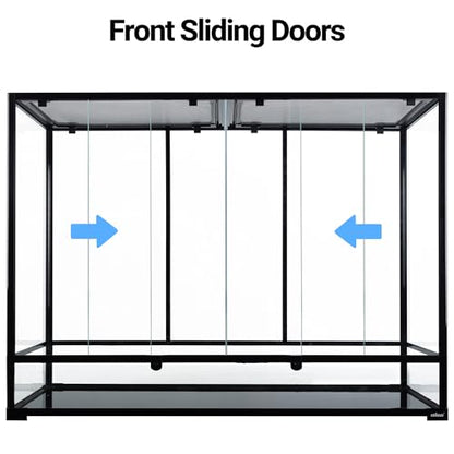 135 Gallon Reptile Terrarium, 48" x 18" x 36" Full Tempered Glass Vertical Reptile Tank,Front Sliding Door with Top Screen Ventilation Reptile Amphibian Tall & Extra-Long Habitat Enclosure Cage