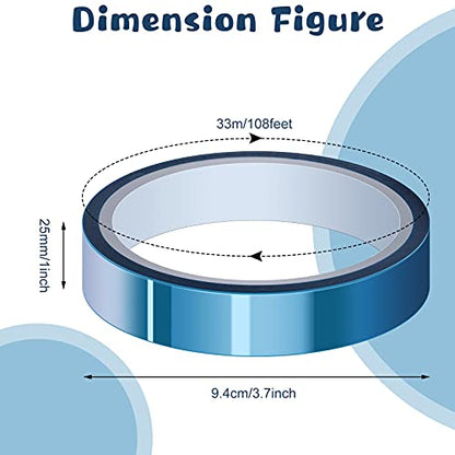 Outus 6 Rolls 25mm High Temperature Tape Heat Vinyl Press Tape Heat Resistant Sublimation 3D Printing for Transfer Electronics Masking - size: 25 mm