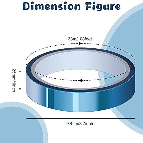 Outus 6 Rolls 25mm High Temperature Tape Heat Vinyl Press Tape Heat Resistant Sublimation 3D Printing for Transfer Electronics Masking - size: 25 mm