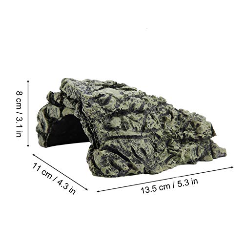 Natural Rock Reptile Hide Cave, 3.15 in Diameter, L | Lizard Turtle Snake Gecko Habitat, Aquarium Terrarium Decoration, Non Slip Surface Texture, Secure Retreat Area - size: 5.3 x 4.3 x 3.1 in