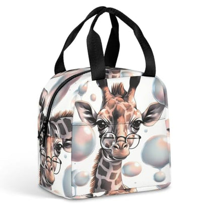 Giraffe Lunch Bag for Women Men | Insulated Lunch Box Leakproof Food Meal Containers Reusable Foldable 6L Capacity Lunch Tote Bags for Work Picnic Travel - color: style-17