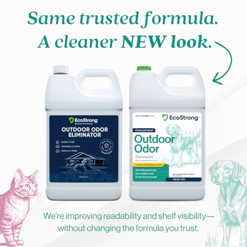Eco Strong Outdoor Odor Eliminator Outside Dog Urine Enzyme Cleaner Powerful Pet, Cat, Animal Scent Deodorizer | Professional Strength for Yard, Turf, Kennels, Patios, Decks (128 OZ) - style: 128 OZ