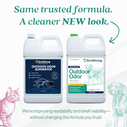 Eco Strong Outdoor Odor Eliminator Outside Dog Urine Enzyme Cleaner Powerful Pet, Cat, Animal Scent Deodorizer | Professional Strength for Yard, Turf, Kennels, Patios, Decks (128 OZ) - style: 128 OZ