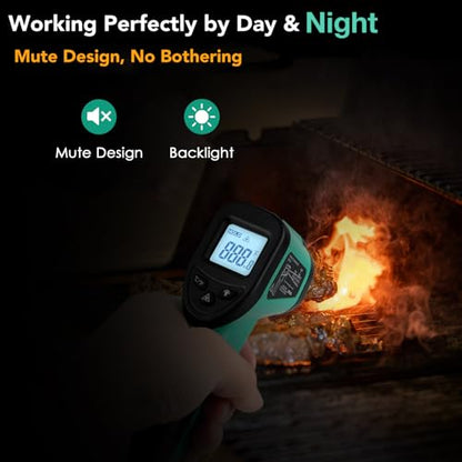 OnniOne Infrared Thermometer Gun, Laser Temperature Gun -58℉~1022℉, Instant Read Meat Thermometer with Magnet & Hold Function, Ambient and Internal Temperature Cooking Set, Grilling Gifts for Men Dad - color: Blue