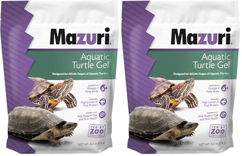Mazuri | Aquatic Turtle Food | Easy-to-Serve Gel | Freshwater Formula- 8 Ounce (8 oz) Bag (Pack of 2) - size: 8 Ounce (Pack of 2)