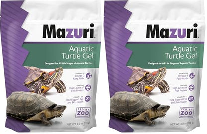 Mazuri | Aquatic Turtle Food | Easy-to-Serve Gel | Freshwater Formula- 8 Ounce (8 oz) Bag (Pack of 2) - size: 8 Ounce (Pack of 2)