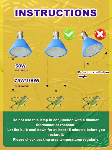 Heat Lamp Bulb, Infrared Heat Bulb, 100 Watts | Non-Luminous, Self-Ballasted, Deep Dome Fixture, 24 Hour Heat Source for Reptiles and Amphibians