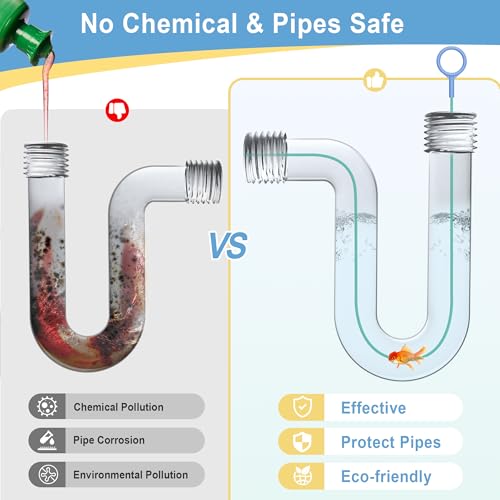50 Inch Drain Snake, Reusable Hair Drain Clog Remover Tool, 3 Pack | Anti-break Metal Core Shower Snake, Upgraded Nylon Hook Tip, Extended Length for Bathtub, Bathroom Sink, and Pipe Cleaning.