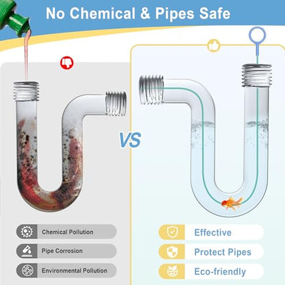 50 Inch Drain Snake, Reusable Hair Drain Clog Remover Tool, 3 Pack | Anti-break Metal Core Shower Snake, Upgraded Nylon Hook Tip, Extended Length for Bathtub, Bathroom Sink, and Pipe Cleaning.