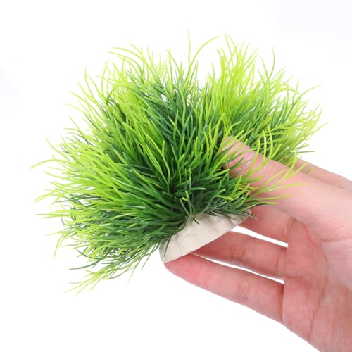 3 Pack Aquarium Plants, Realistic Plastic Fish Tank Plants Green Artificial Aquarium Decor Fish Tank Decorations for Aquascaping Reptile Terrariums