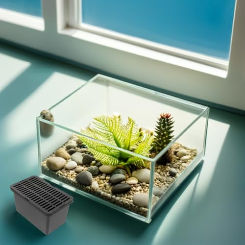 KALLORY 15pcs Plastic Reptile Transport Container with Lid, Small Turtle and Lizard Carrier Box, Ventilated Pet Travel Cage for Geckos, Hamsters, and Small Animals