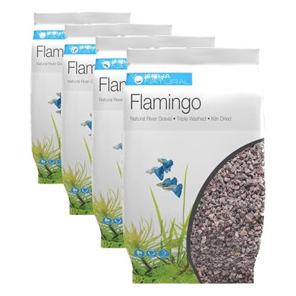 Aqua Natural Flamingo 10lb Gravel Substrate for aquascaping, Aquariums, vivariums and terrariums 4-6mm, Rose Pink (Pack of 4) - size: (Pack of 4)