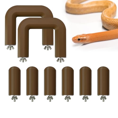 8PCS Pet Snake Climbing Stick Branch,Snake Enclosure Accessories,Snakes Terrarium Habitat Decoration for Ball Python,Cornsnakes,Garter Snakes (Screws)