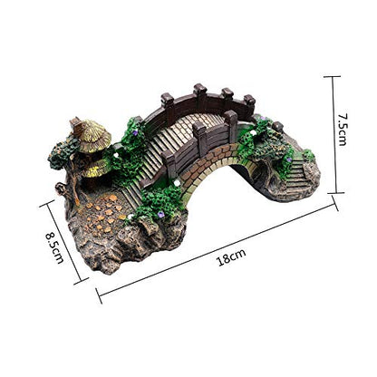 NA Aquarium Ornament Resin Arch Bridge Tree Pavilion Artificial Bridge Model for Garden Decor Fish Tank Landscape Accessories