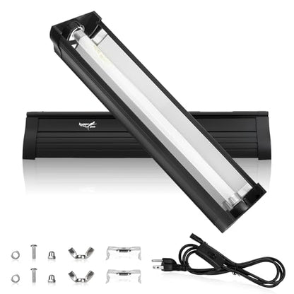 UVB Light for Reptiles Bearded Dragon, T5 UVB Reptile Light Fixture HO UVB Bulb Lighting Combo Kit 10.0 8W UVA UVB Reptile Light Bulb Terrarium Lamp Tube Bar for Snake Gecko Turtle Lizard, 12 Inch - size: T5-12Inch