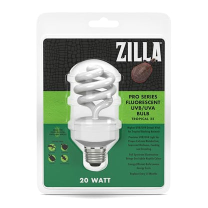 Zilla Fluorescent Coil Bulb Tropical 20 Watts, White - size: 20 Watts, style: Tropical