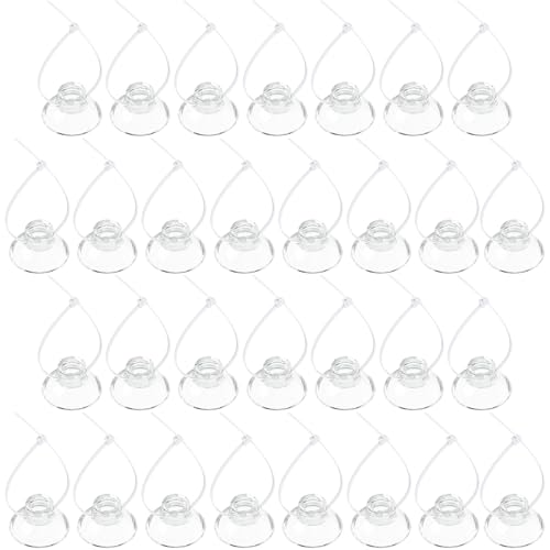 Pawfly 30 Pack Suction Cups with 40 Pieces Adjustable Zip Ties. Suction Cups kit for Aquarium Fish Tank and Shrimp Dodging Nest - size: 30 Pack