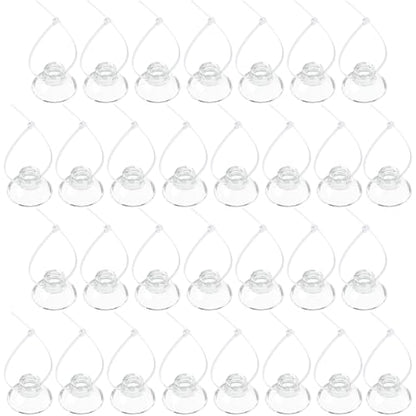 Pawfly 30 Pack Suction Cups with 40 Pieces Adjustable Zip Ties. Suction Cups kit for Aquarium Fish Tank and Shrimp Dodging Nest - size: 30 Pack