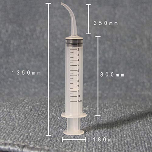 20 Pack Dental Syringe Disposable 12ml Dental Irrigation Syringe with Curved Tip for Oral, Dental Care, Tonsil Stone Squirt, Feed Pet, Liquid Injection, Oil, Glue