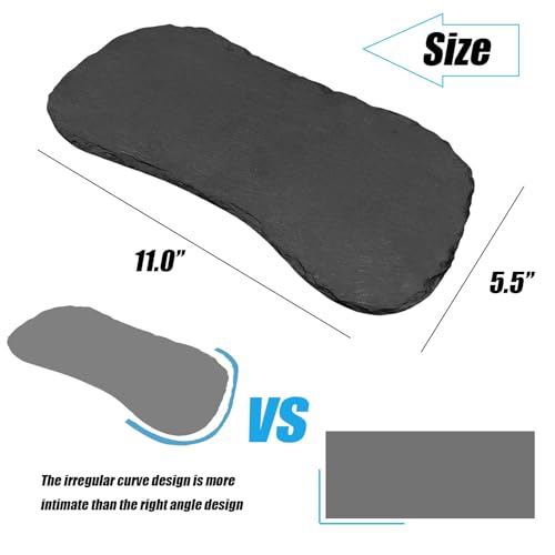 Tfwadmx Reptile Basking Platform,11''x5.5'' Tortoise Rock Plate Feeding Food Bowl Dish Feeding Slate Turtle Bathing Resting Platform for Lizard Gecko Bearded Dragon Chameleon Snake Frog - size: 11''x5.5''(1PCS)