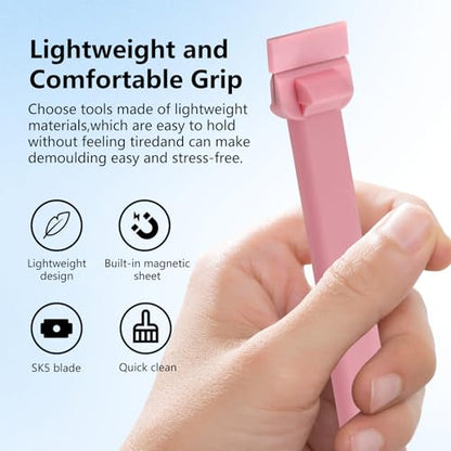 Professional 3D Printer Tool, Upgraded Metal 3D Printer Scraper, Plastic Handle Flex Professional Grade Carbon Steel Putty Scraper, Comfortable Grip, Putty Knife Scraper, Scraper Ttool, No Rust