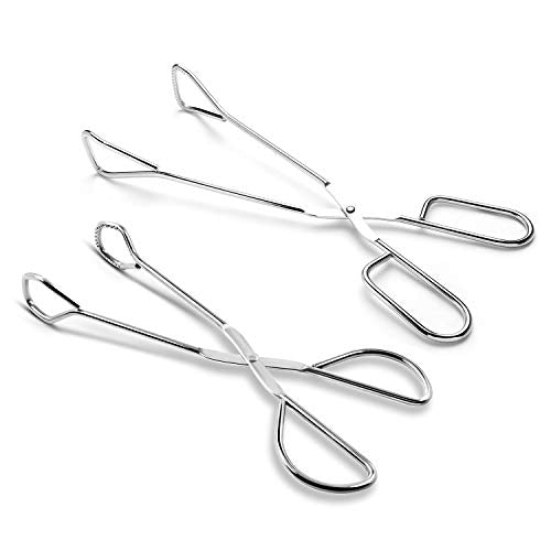 Hiash 9-Inch and 11-Inch Heavy Duty Stainless Steel Kitchen Tongs - Comfortable Ergonomic Grip, Scissor Design, Heat Resistant for BBQ and Cooking - size: 9 Inch and 11 Inch (Set of 2)