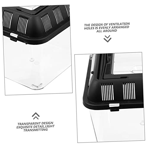 POPETPOP Reptile Breeding Box Handle Turtle Transport Container Practical PET Display Tank for Turtles Snakes and Geckos Sturdy and Easy to Clean