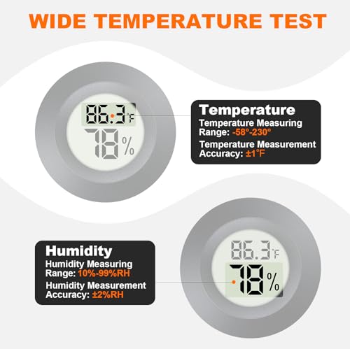 2 Pack Hygrometer Thermometer Mini Digital LCD Monitor Indoor/Outdoor Humidity Meter Gauge Temperature for Humidifiers Dehumidifiers Greenhouse Reptile Humidor Fahrenheit/Celsius(℉/℃) by QPEUIM