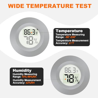 2 Pack Hygrometer Thermometer Mini Digital LCD Monitor Indoor/Outdoor Humidity Meter Gauge Temperature for Humidifiers Dehumidifiers Greenhouse Reptile Humidor Fahrenheit/Celsius(℉/℃) by QPEUIM