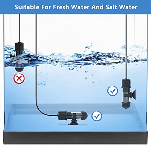 hygger Small Aquarium Betta Heater, Submersible Fish Tank Heater 10W/25W/50W/100W with LED Digital Display, Suitable for Marine Saltwater and Freshwater up to 5/10/16/26 Gallon - size: 10W