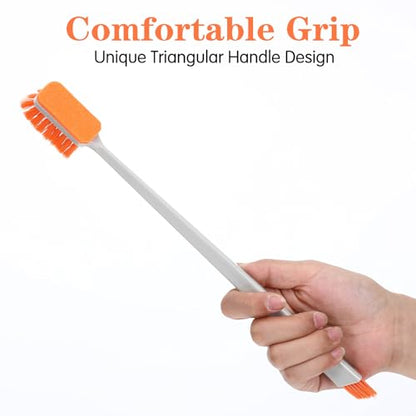 2 Pcs Small Fish Tank Cleaner Brush with Fishing Net, Algae Scraper | Fish Tank Brush Scrubber Sponge Tool, Long Handle, for Cleaning Glass Acrylic Aquariums, Home Kitchen