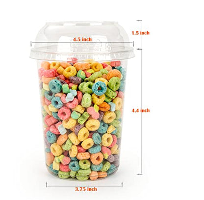 Golden Apple, 32oz. Ultra Clear Recycled PET Plastic Round Deli Container and Dome Lid Combo - 15sets - size: 32oz & Dome lids