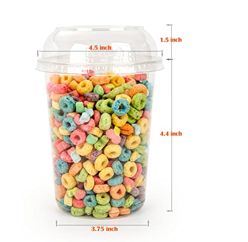 Golden Apple, 32oz. Ultra Clear Recycled PET Plastic Round Deli Container and Dome Lid Combo - 15sets - size: 32oz & Dome lids