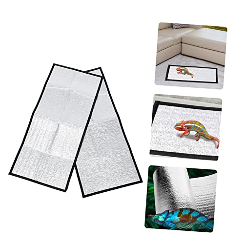 Happyyami 2pcs Reptile Heating Pads Reflective Film Warm Insulation Mat for Snakes Lizards Turtles Design for Cold Environments - size: 68X30X0.1cm