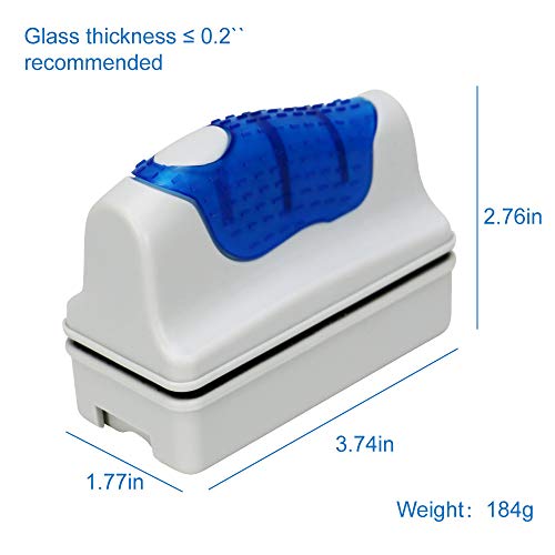 Jasonwell Magnetic Aquarium Fish Tank Glass Algae Glass Cleaner Scrubber Floating Clean Brush(M) - color: Blue, size: M