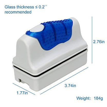 Jasonwell Magnetic Aquarium Fish Tank Glass Algae Glass Cleaner Scrubber Floating Clean Brush(M) - color: Blue, size: M