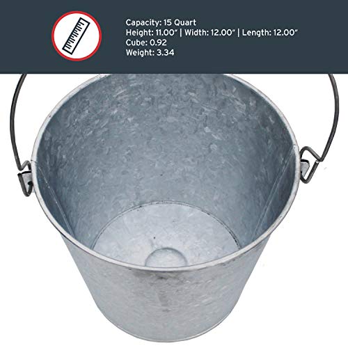 Behrens Hot-Dipped Galvanized Steel Utility Pail - size: 15-Quart, style: Hot Dipped