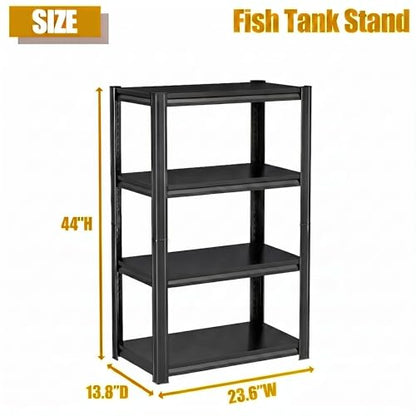 Metal Fish Tank Stand, 4-Tier Aquarium Stand with Storage Shelves, Heavy Duty Sturdy Aquarium Stands for 10-20 Gallon Fish Tank, Reptile Terrarium Stand, Modern Black Shelf for Home Office Garage - color: Black-fish05
