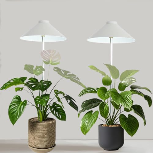 MiniSun LED Indoor Plant Grow Light Full Spectrum, Height-Adjustable Stand, USB-Powered 5V Low Voltage, 2 Pack