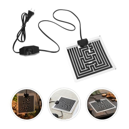 STOBAZA 5w Control Temperature Pad Heating Reptile Heat with Adjustable, Energy Efficient Plastic Mat for Portable Small Heat Pad with Thermostat Tank Lizard Habitat
